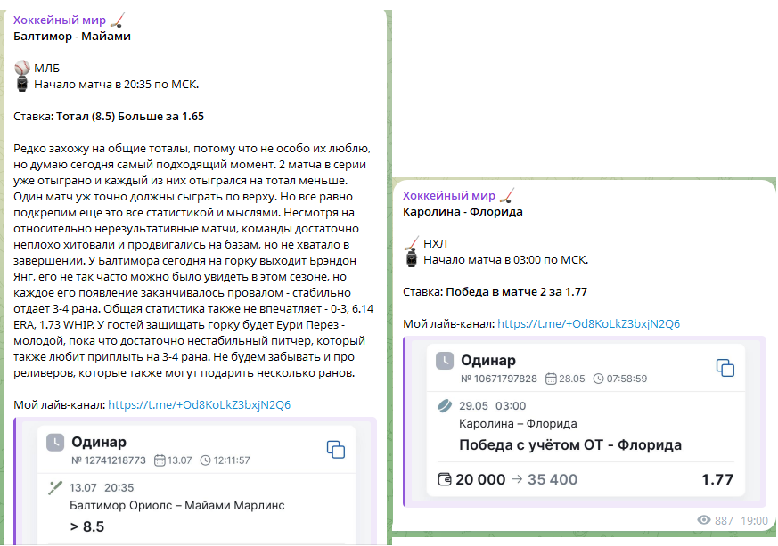 Бесплатные прогнозы канала