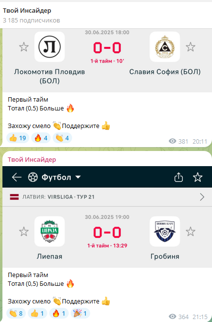 Марафон на ТБ в матчах