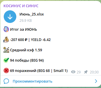 Статистика за июнь собственная