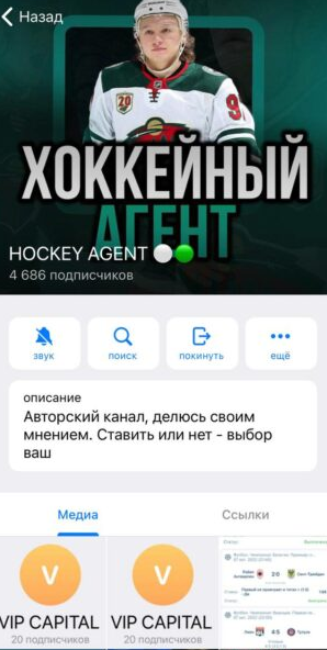 хоккейный агент телеграмм ставки на спорт