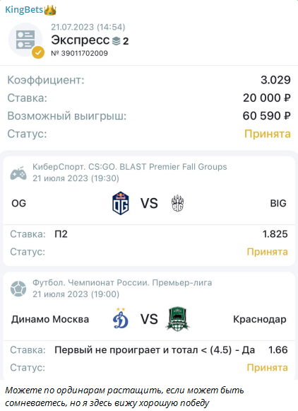 King Bets Телеграмм отзывы