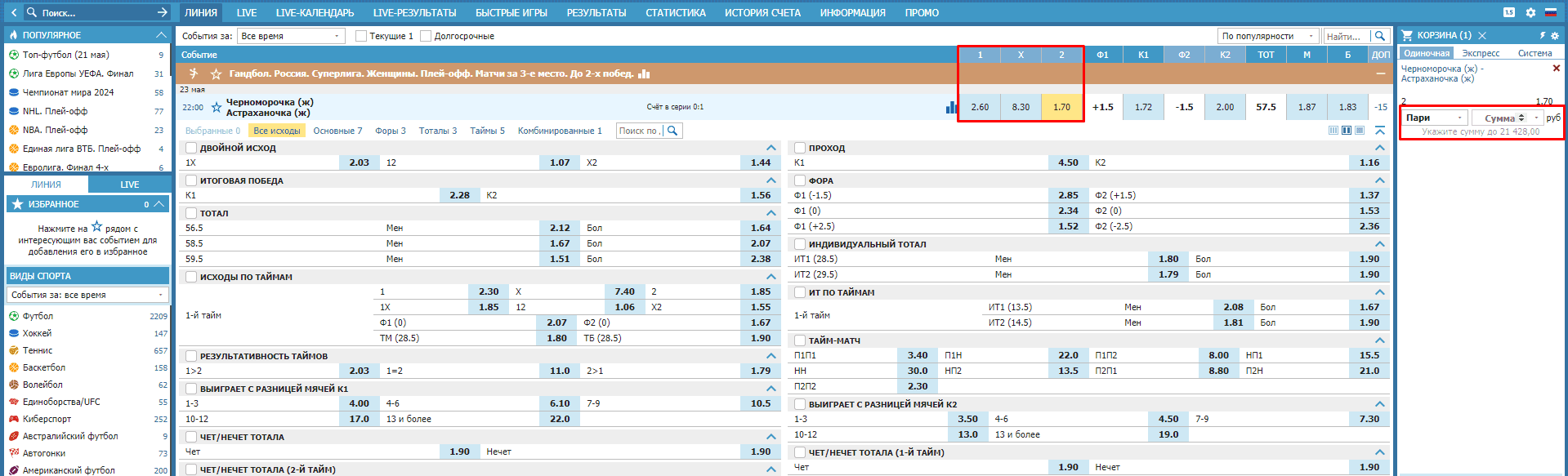 Ставки на гандбол стратегии в лайве