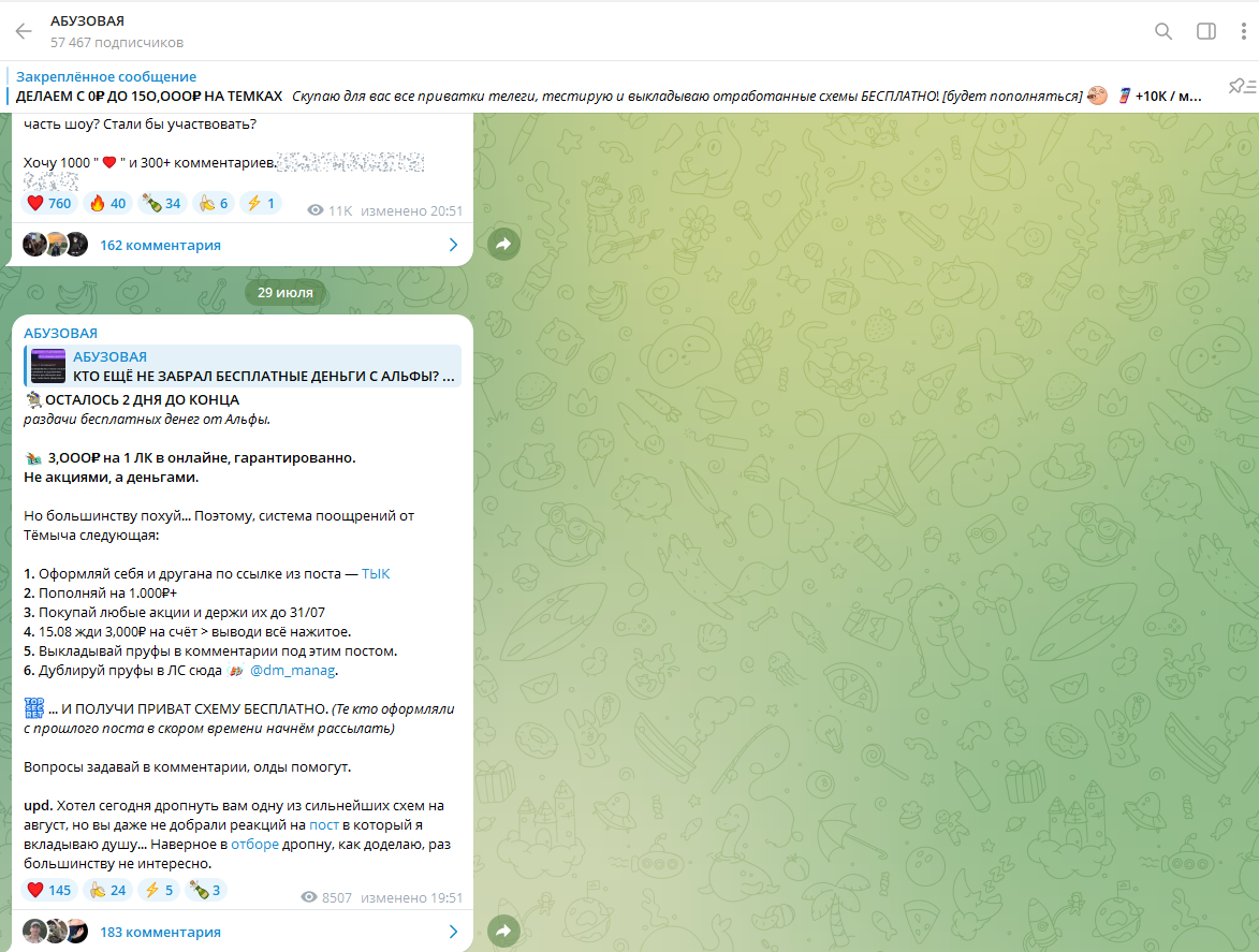 отзывы о абузовая тг канал