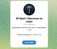 Канал Telegram EK Sport | Прогнозы на Спорт – Отзывы о Егоре @ektennis2