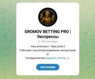 Канал Telegram Gromov Betting Pro | Экспрессы – Отзывы о Константине